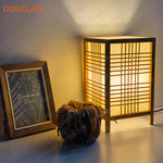 Lampe de table bambou zen japonaise beige