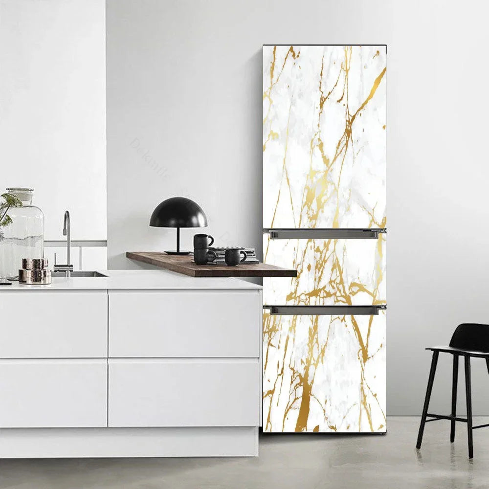 Autocollant réfrigérateur marbre design moderne