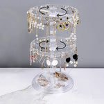 Organisateur de bijoux rotatif exposant boucles d'oreilles et colliers
