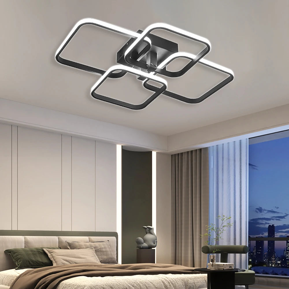 Luminaire intérieur carré aluminium noir
