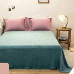 Parure de lit polaire bleue pour hiver