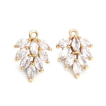 Pendentifs feuilles d'arbre avec finition couleur or 18K
