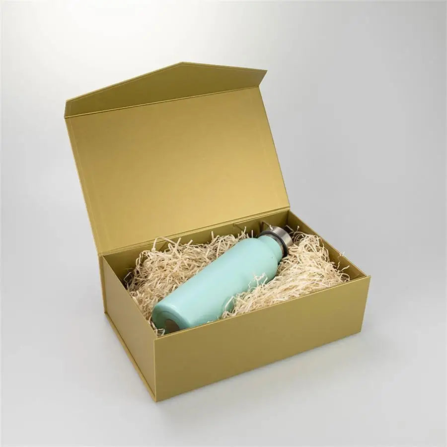 Boîte cadeau pliante en carton vue de côté