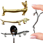 Porte-couteaux en métal design avec motif chat pour baguettes