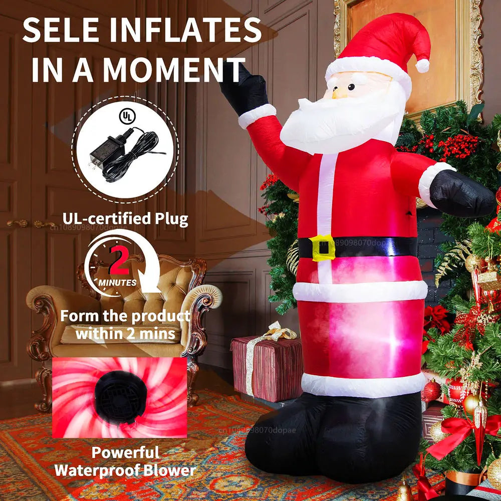 Décoration de Noël extérieure avec Père Noël gonflable 2.4m