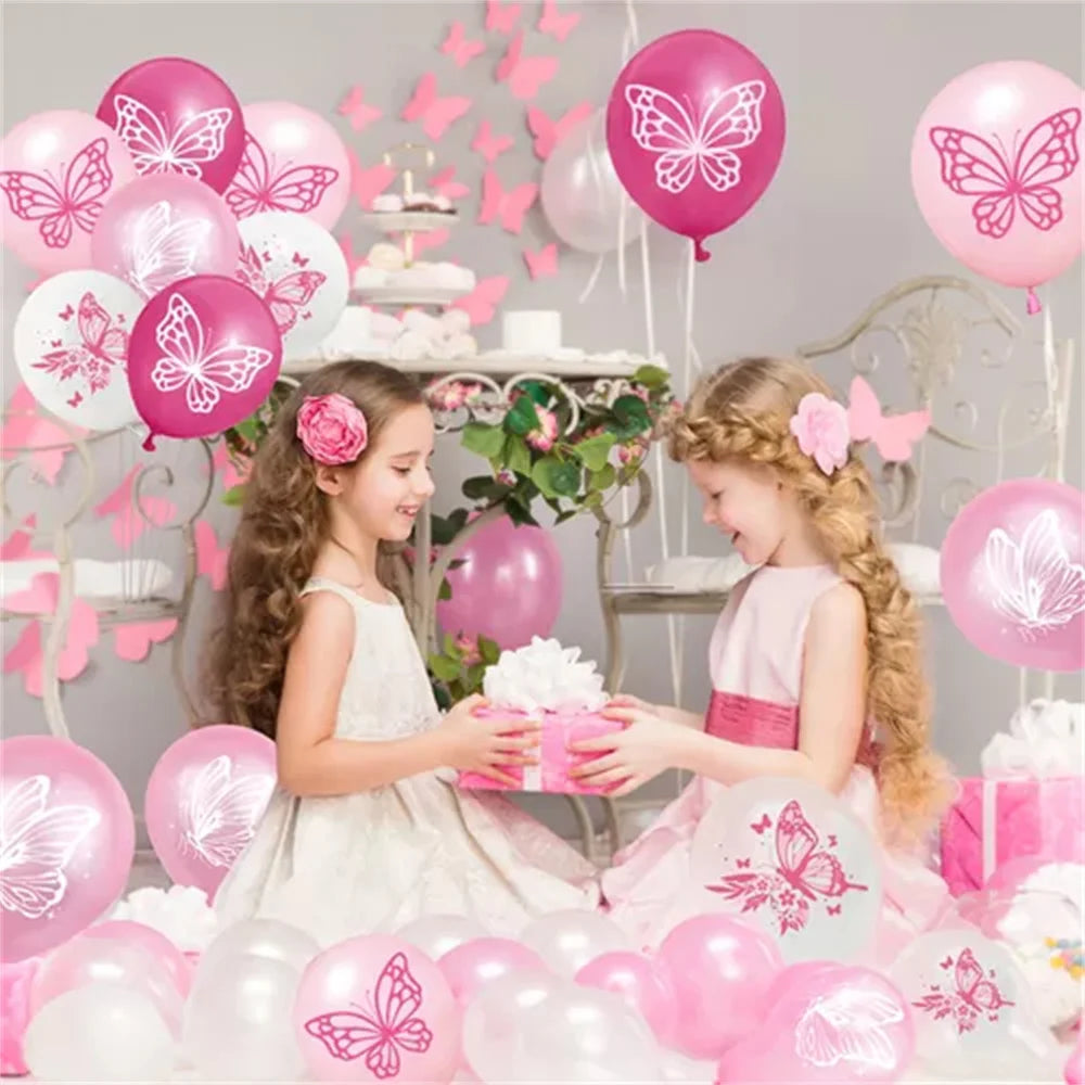 Lot de 12 ballons latex papillon 12 pouces