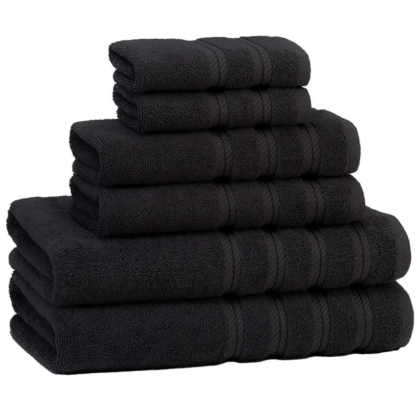Ensemble de serviettes main, visage et bain en coton jacquard dans différentes couleurs