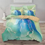 Housse de couette bleue dans une chambre d'ado moderne