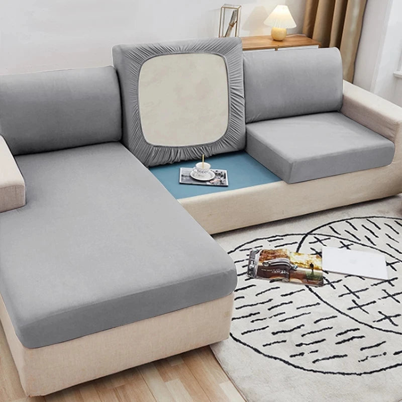 Housse de coussin amovible corail en situation déco