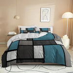 Housse de couette moderne minimaliste blanche 3 pièces sur lit
