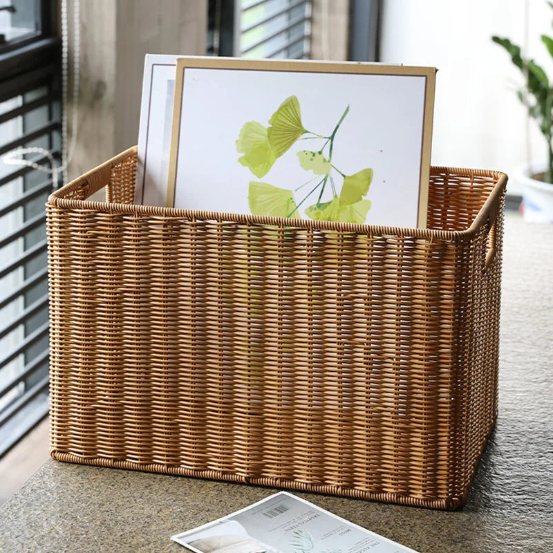 Panier de rangement grande capacité rotin