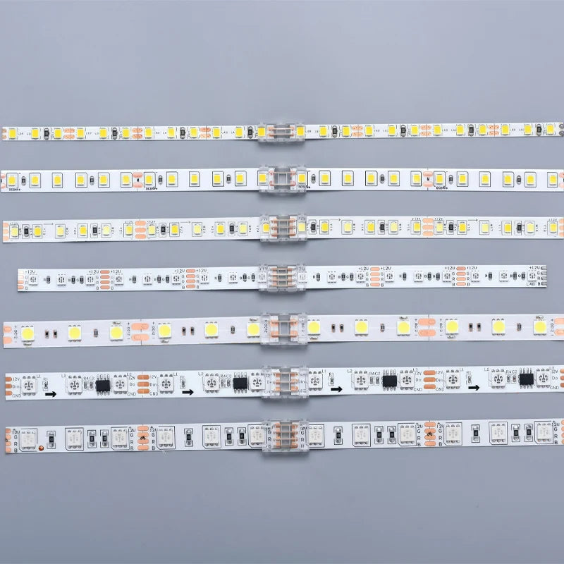 Connecteurs pour ruban LED 2 broches blancs - Installation facile sans soudure
