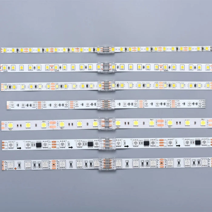 Connecteurs pour ruban LED 2 broches blancs - Installation facile sans soudure