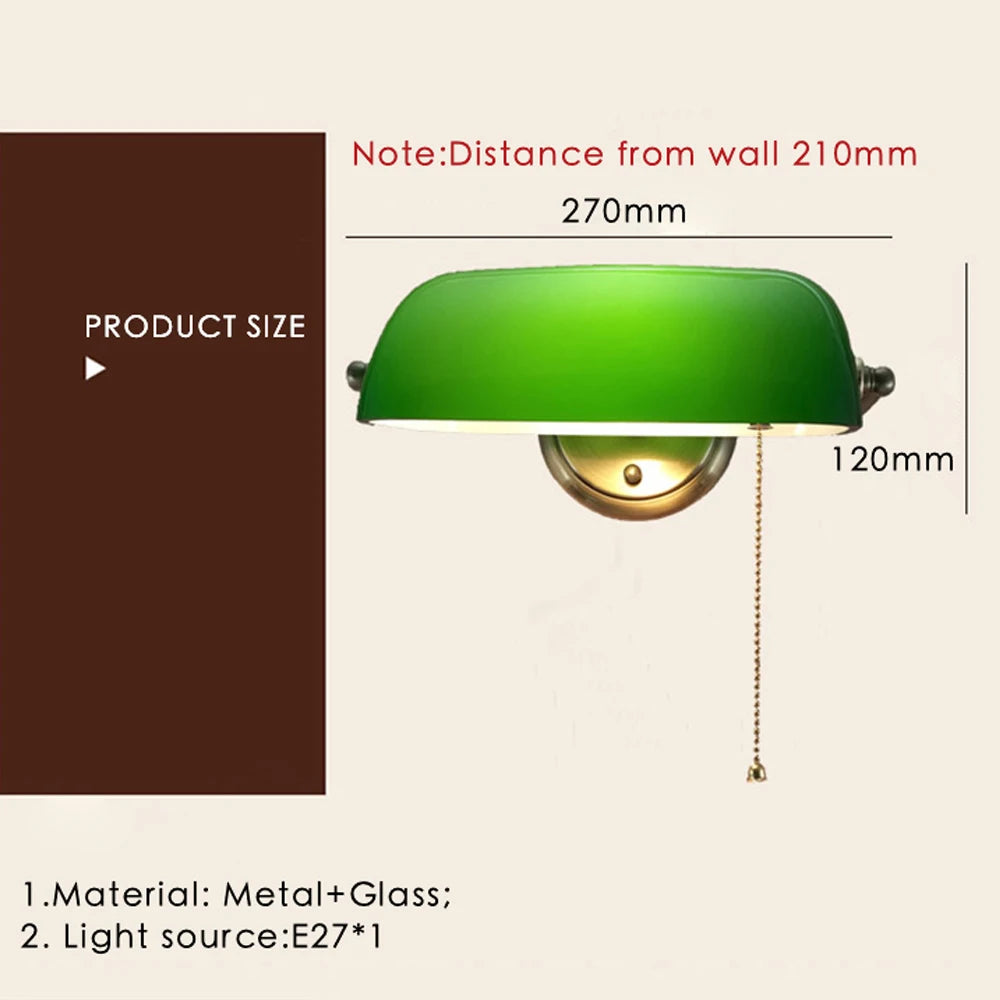 Eclairage vintage avec applique murale verte Ombre Interieur