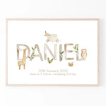Affiche bébé personnalisée avec texte en anglais et motifs tendres