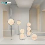 Lampadaire sur pied boule LED Art déco blanc