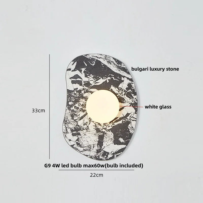 Lampe de chevet design Bulgari style Wabi Sabi