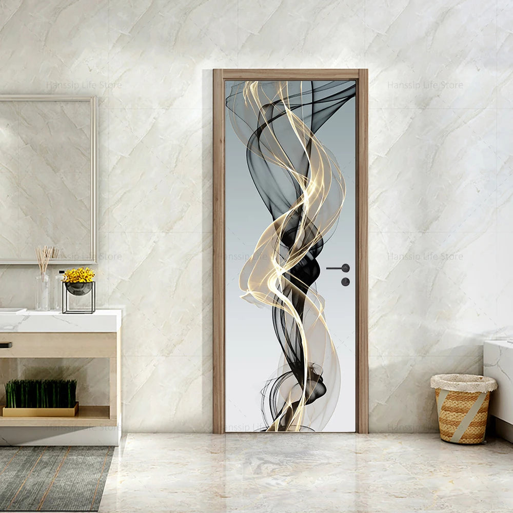 Autocollant de porte appliqué sur une armoire de salon design