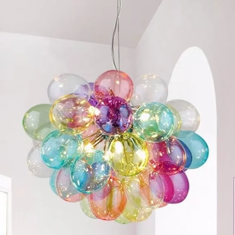 Suspension boule bulle violette décoration chambre