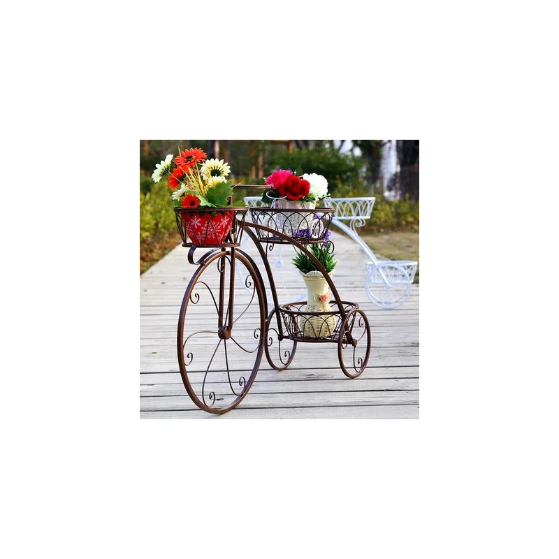 Support de fleur vélo en fer forgé noir
