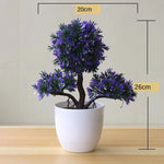 Plante artificielle saphir profond sur table