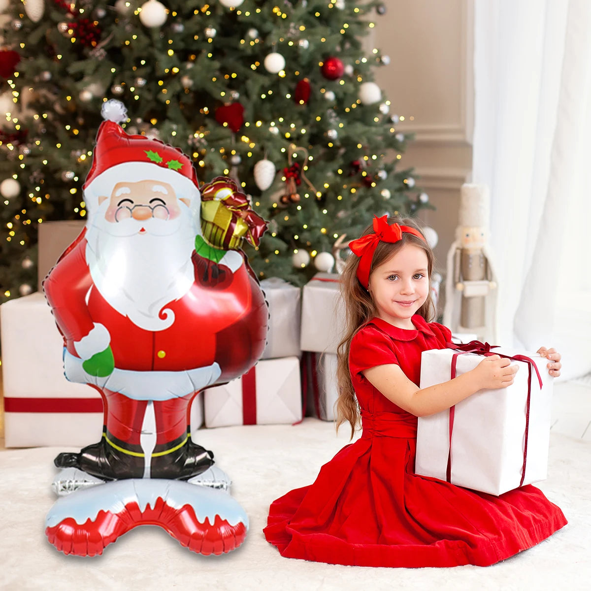 Accessoire photo de Père Noël avec pied intégré en aluminium