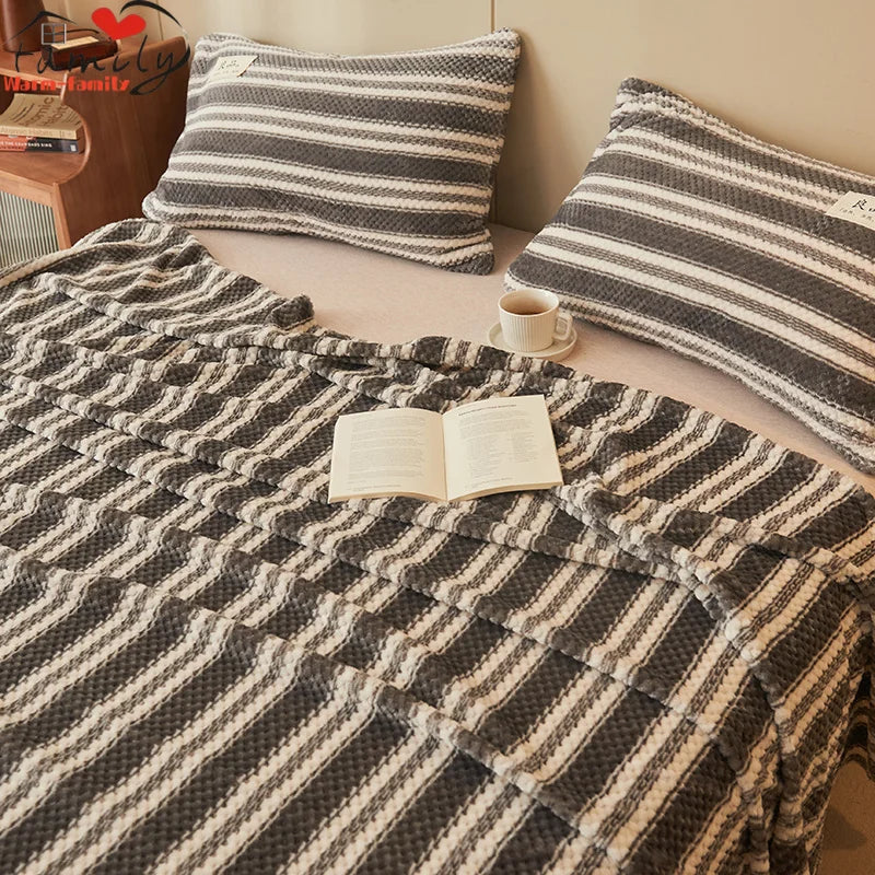 Jeté de lit matelassé velours rose
