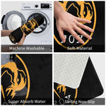 Détail du motif Metal Gear Solid Fox sur tapis
