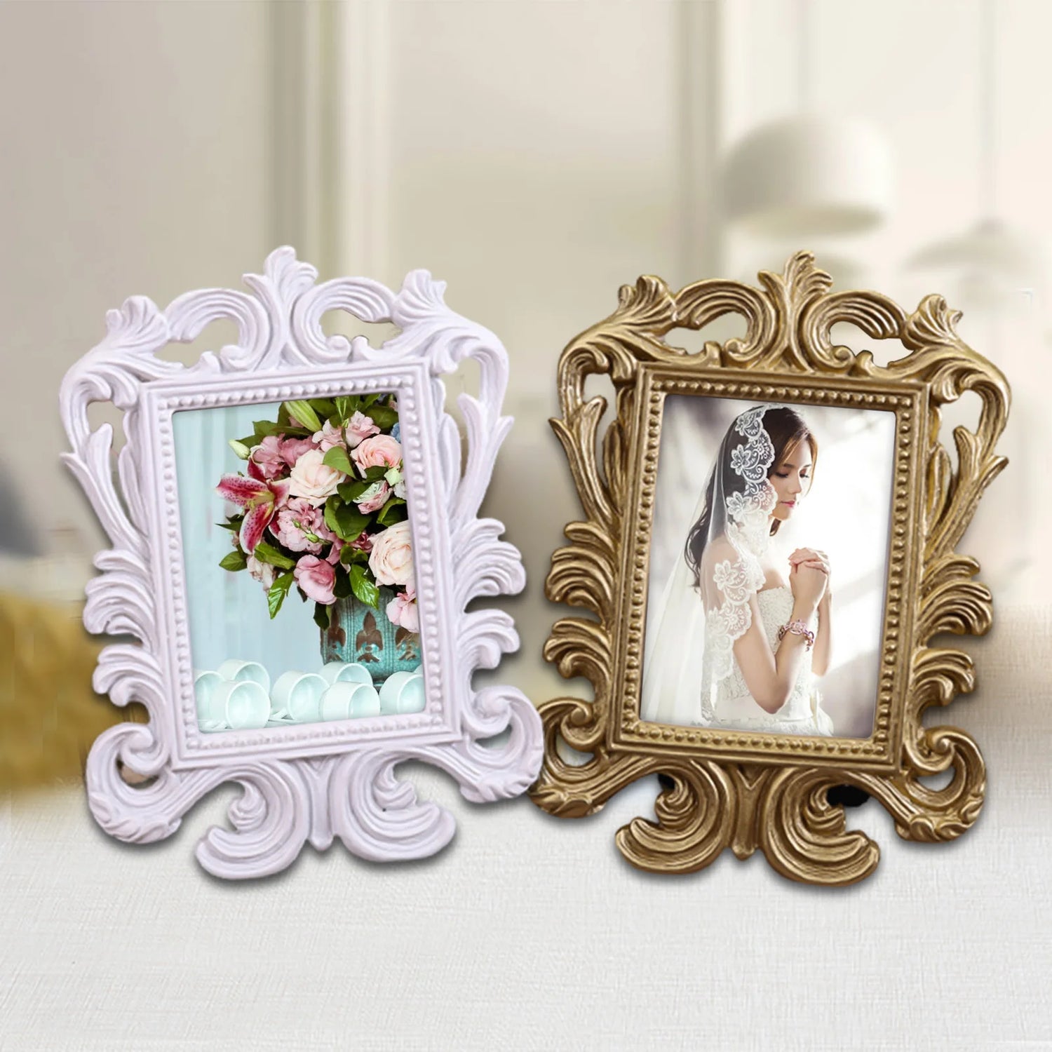 Cadre photo vintage brun pour décoration murale