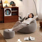 Pouf de sol en rotin kaki foncé
