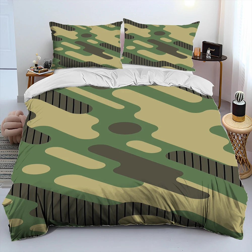 Literie camouflage militaire en microfibre pour chambre homme