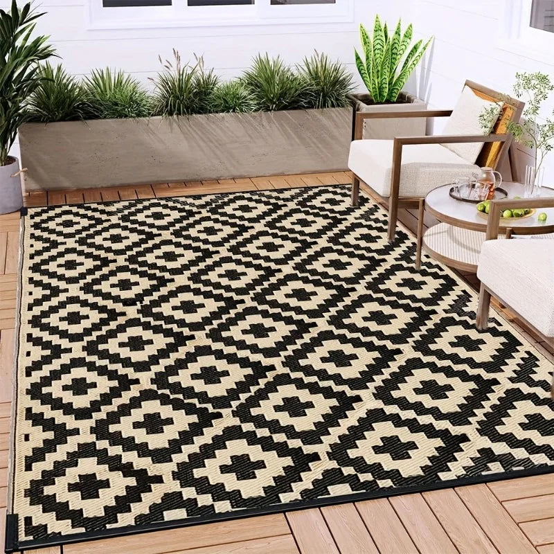 Tapis de sol léger pour terrasse style bohème