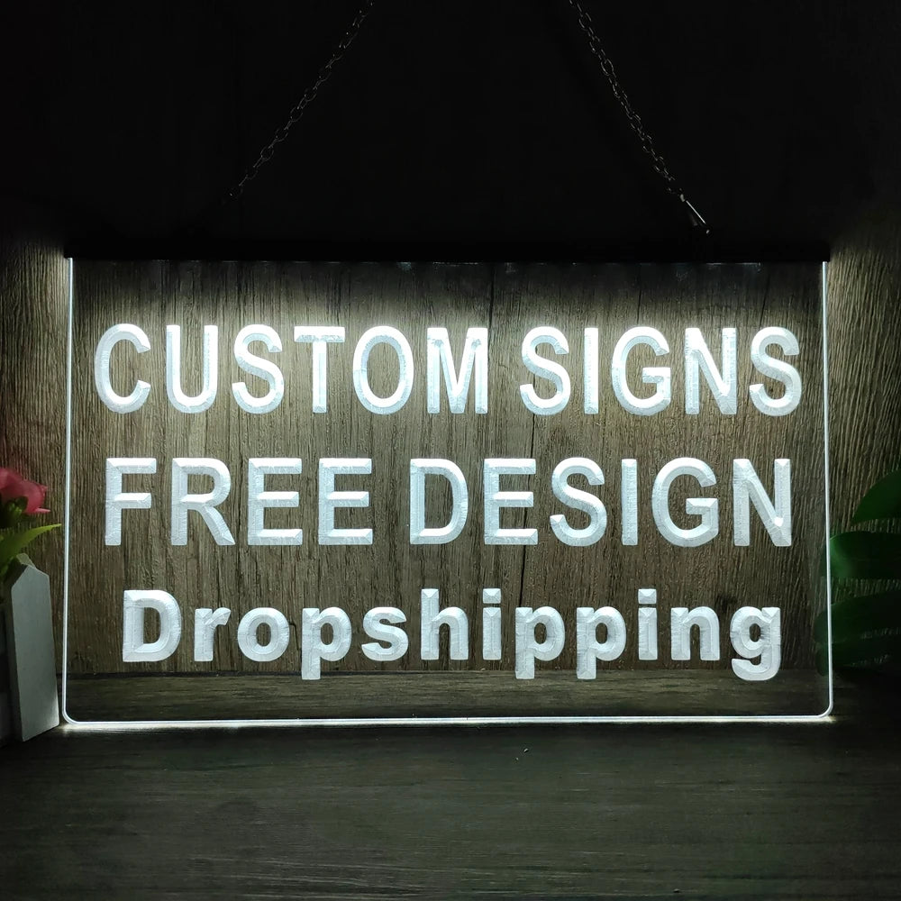 Enseigne LED néon 3D personnalisable en acrylique pour décoration murale