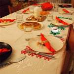 Set de table de Noël anti-brûlure vert sur table en bois