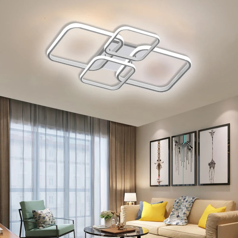 Plafonnier LED noir et blanc chambre