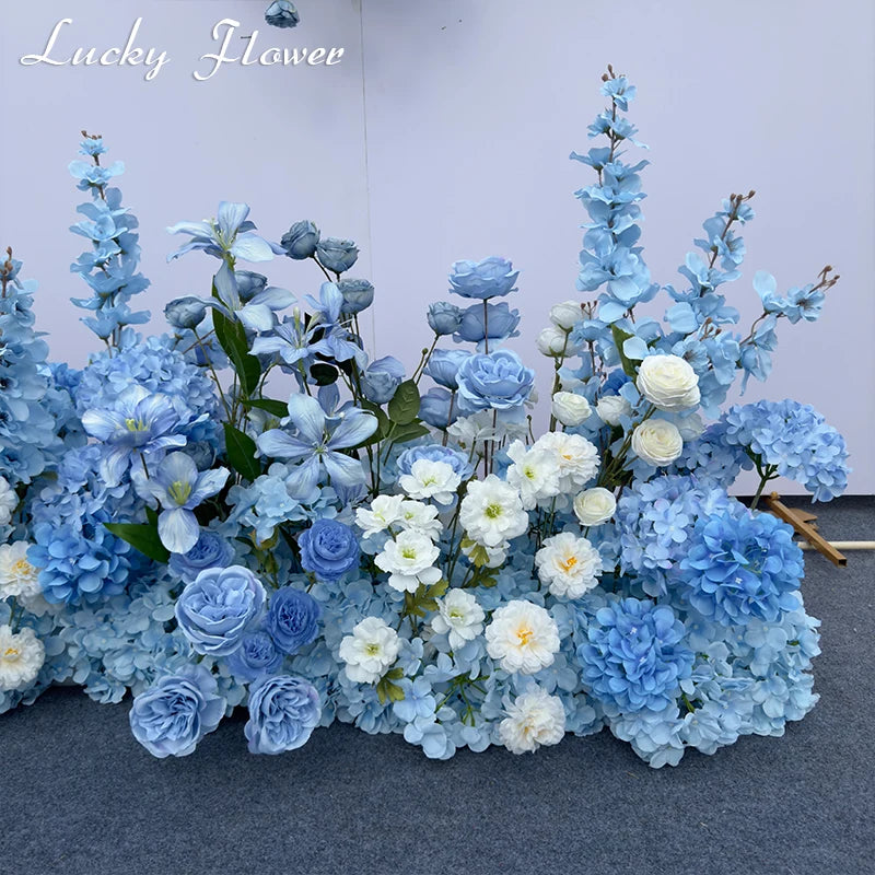 Fleurs bleues en soie pour mariage