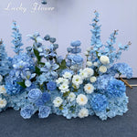 Fleurs bleues en soie pour mariage