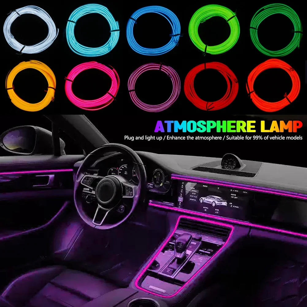 Installation du ruban LED dans les coutures de porte de véhicule