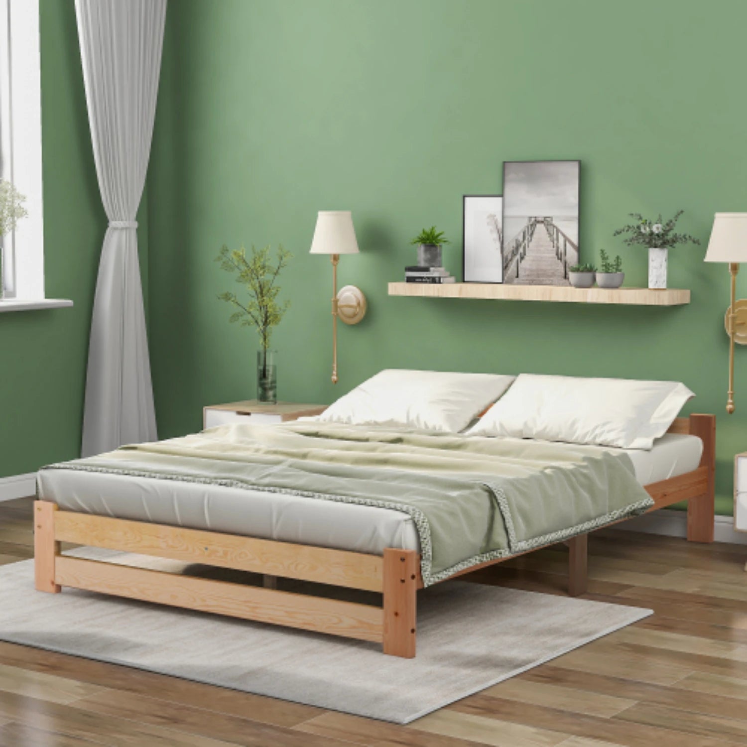 Tête de lit intégrée du futon en bois massif
