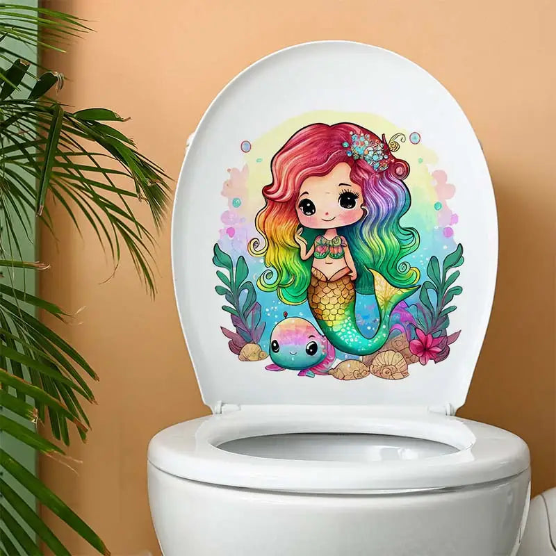 Sticker sirène or pour porte de toilettes