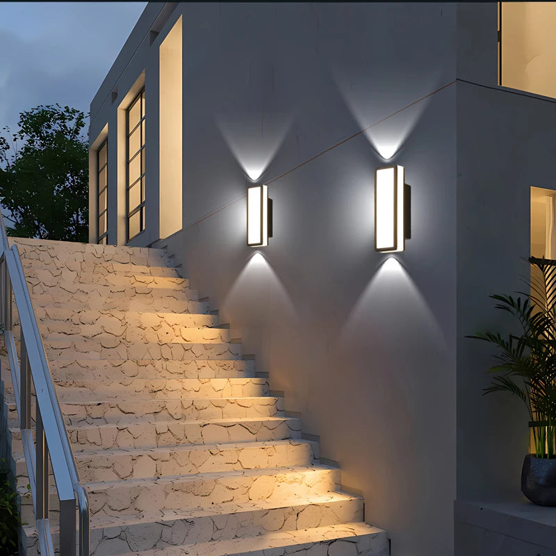 Applique murale LED aluminium noir extérieur