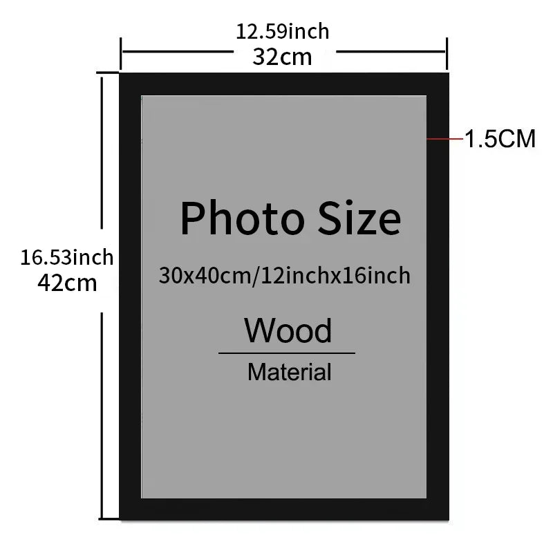 Cadre photo noir et blanc 30x40 cm abstrait moderne