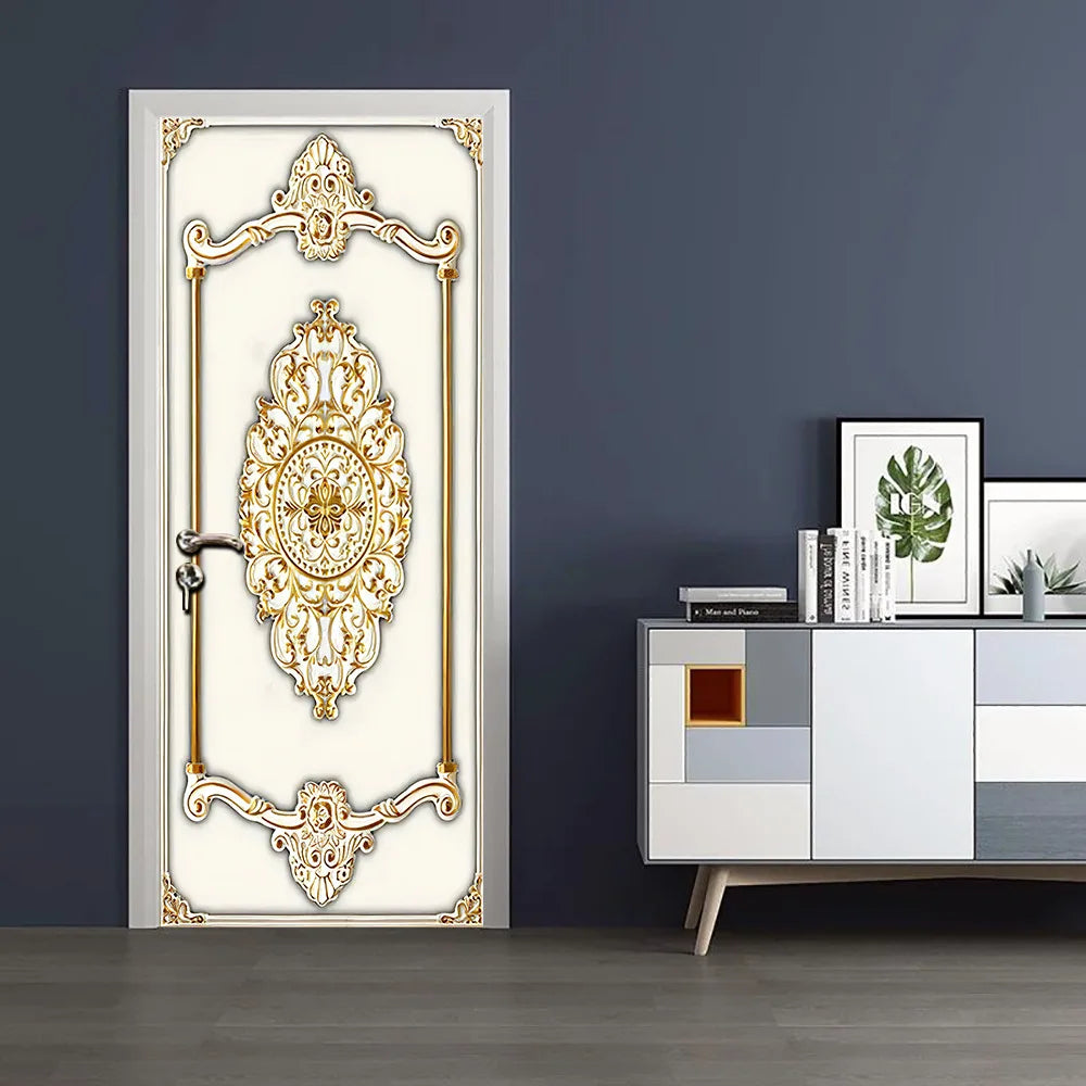Sticker adhésif abstrait pour décoration de porte intérieure