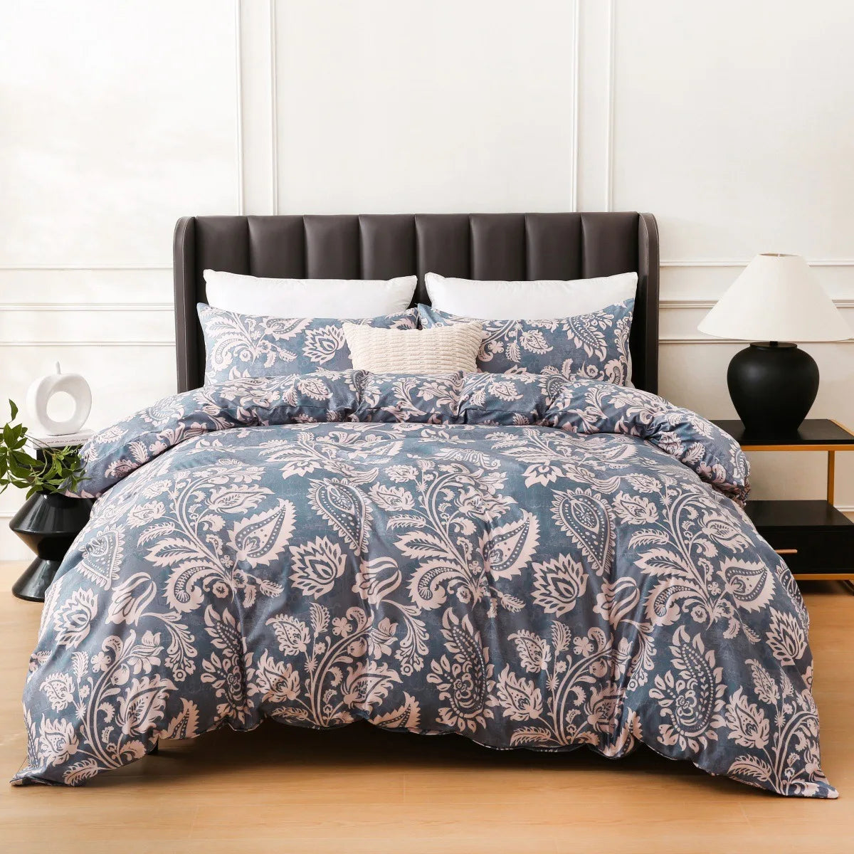 Housse de couette 200x200cm motif Paisley sur lit double