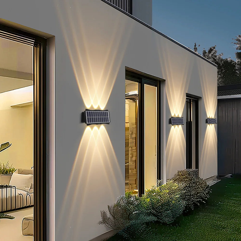 Installation de l'applique LED sur un mur extérieur en pierre