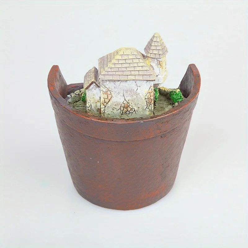 Pot de plantes ville du ciel placé sur une étagère de salon