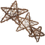 Décoration de Noël avec étoiles en rotin et rubans