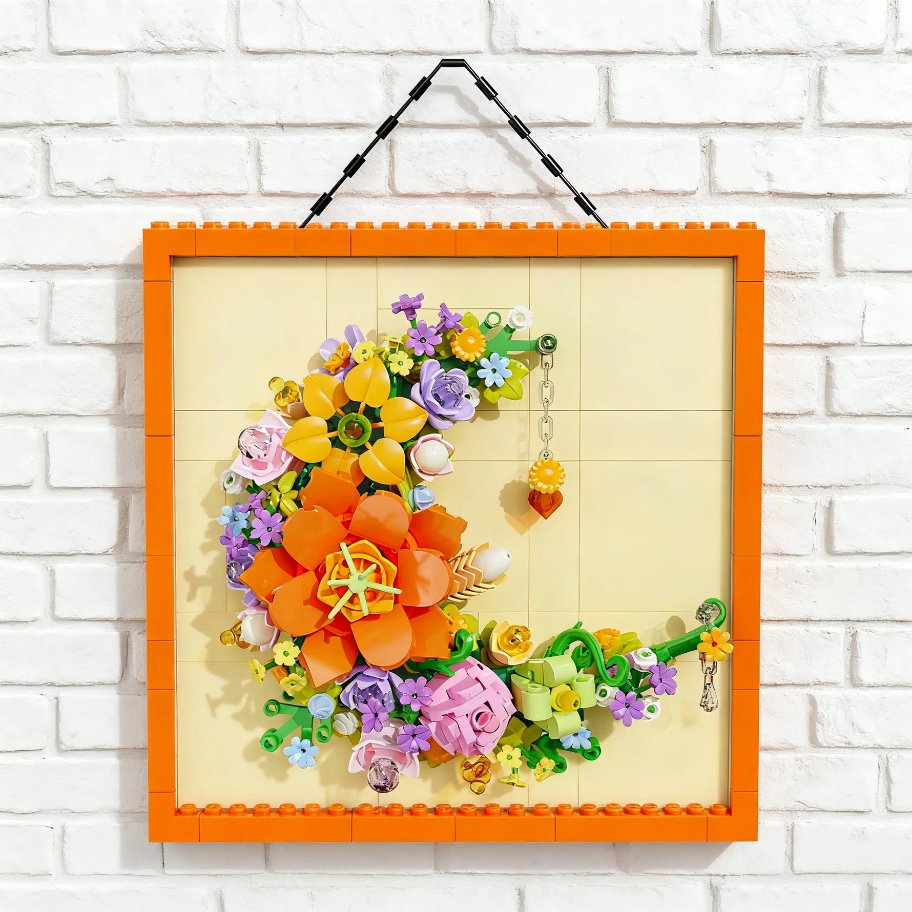 Cadre photo fleur 3D bourgogne créatif