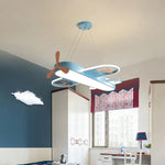 Lustre LED avion rouge pour chambre enfant