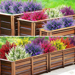 Détail réaliste des fleurs artificielles lavande